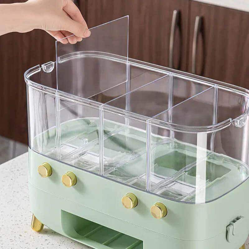 Rice and Grain Storage Container, 6-Grid Cereal Food Dispenser - enyaa