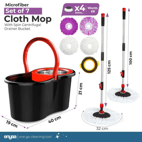 ENYAA Magic Spin Mop and Bucket Set - Black | Home Cleaning Product - ENYAA