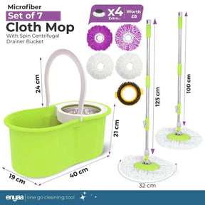 ENYAA Magic Spin Mop and Bucket Set - Green | Home Cleaning Product - ENYAA