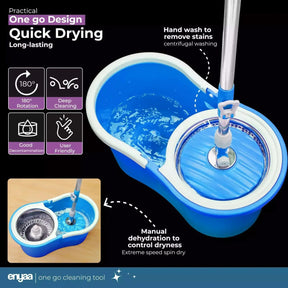 ENYAA Magic Spin Mop and Bucket Set - Blue | Home Cleaning Product - ENYAA