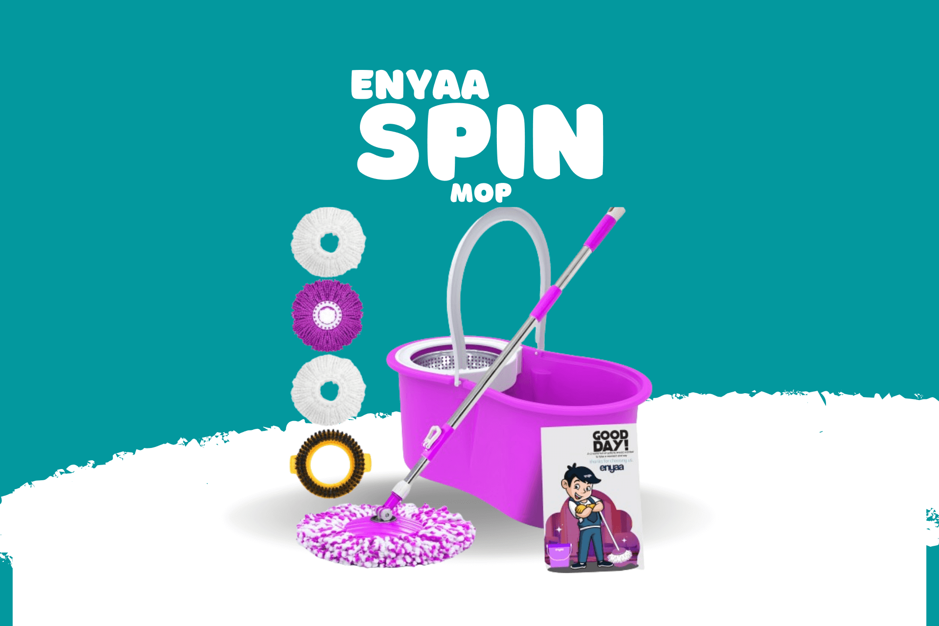 enyaa spin mop purple